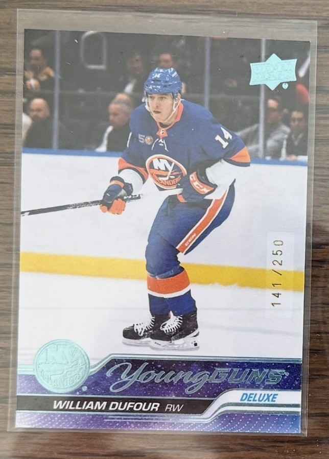 2023 24 UPPER DECK William Dufour #141/250 RC DELUXE EXCLUSIVE YOUNG GUNS ROOKIE