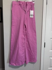 Zara the Marine Straight High Rise Jeans, Pink, Size 2
