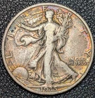 1935-S Walking Liberty Silver Half Dollar 50C - Beautiful Toning! 1c Auction!