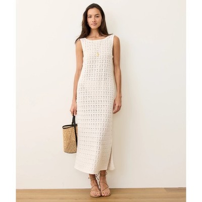 knee length dresses for ladies Coco Butter Striped Crochet Knit Sweater Midi Dress main image 1