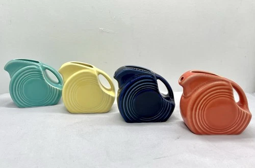 Fiesta Mini Disc Pitcher Creamer Lot 4 Cobalt Turquoise Yellow Persimmon HLC