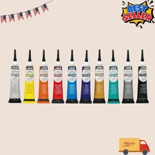 Set of 10 Vitrea 160 Glass Paint Outliners, 20ml Tubes