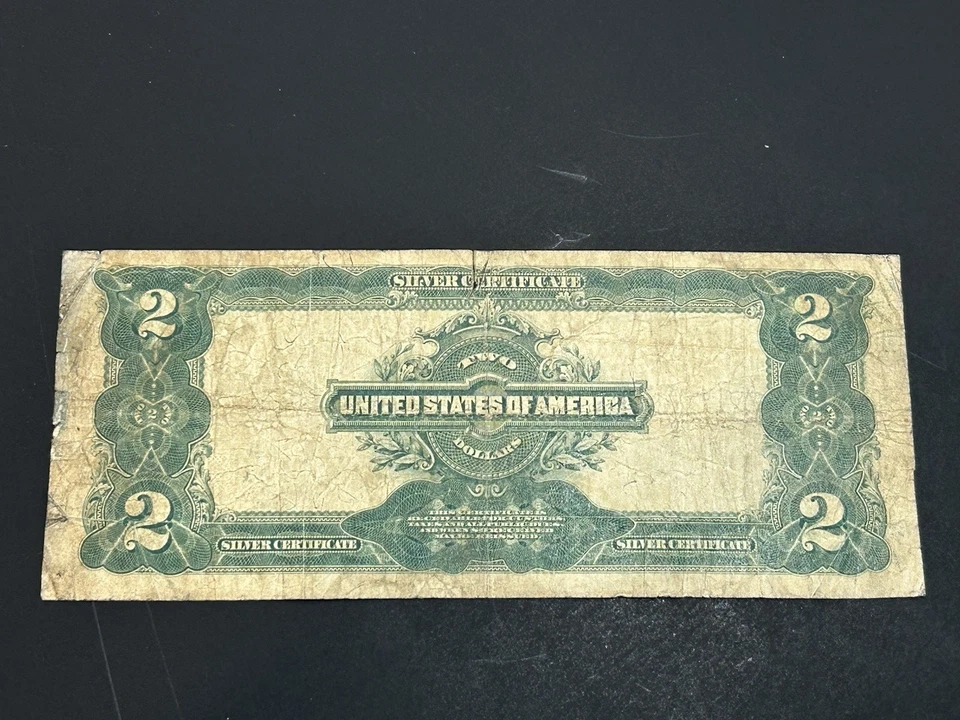 1899 $2 Silver Certificate ***Mini-porthole** Large Note US Bill LOW Shipping!!! - Image 2 of 2