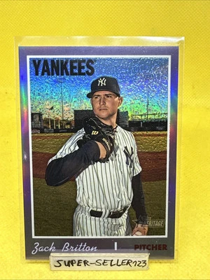 2019 TOPPS HERITAGE - ZACK BRITTON / NY Yankees - PURPLE CHROME CARD REFRACTOR - Bild 1 von 3