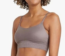 Auden Gray So Soft Bralette Lightly Lined Longline Scoop Lace Trim Women -Size M