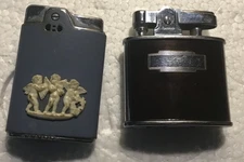 2 Rare Old Vintage Ronson Capri&Standard Lighter~Wedgewood Blue 3 Cherub/Angels