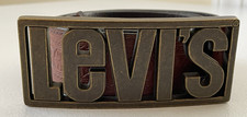 Vintage Levi s Brass Belt Buckle Heavy Cutout Logo