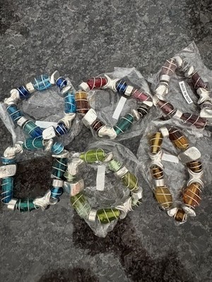 Over 6 Lbs Wire Wrapped Glass Beads And Stones For Jewelry making And Crafts