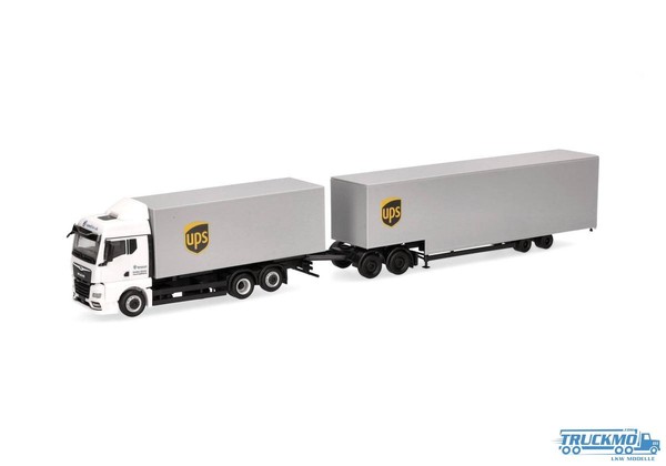 Herpa Ups Man Tgx Gm Wechselkoffer-HäNgerzug Mit Jumbokofferauflieger 318570-image