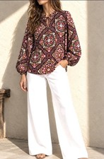 BOUTIQUE RUFFLE TIE NECK POET TOP XL/1X AUTUMN DARK GOTHIC FLORAL ROMANTIC $68