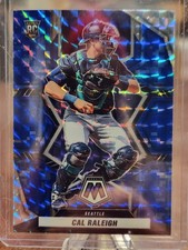 2022 Panini Mosaic Rookies Cal Raleigh #242 Blue Camo Mosaic Prizm (RC) Mariners