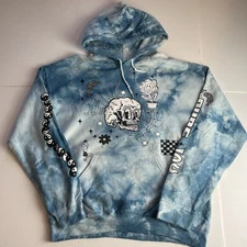 A Lab Never Grow Up Blue Tie Dye All Over Print Hoodie Size Medium