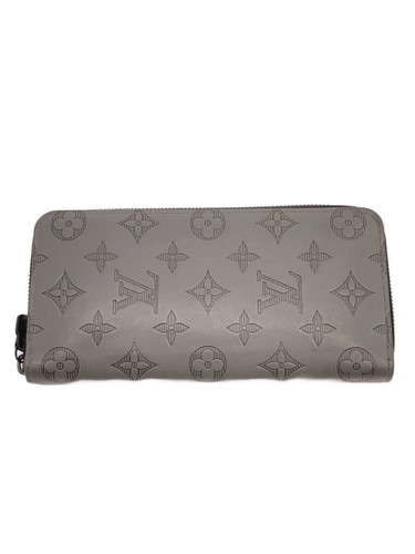 Louis Vuitton Long Wallet Zippy Vertical Monogram Shadow Gray Men's Used