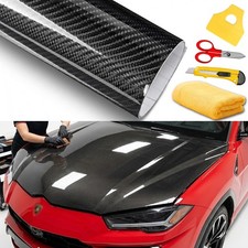 72 X 60 Super Gloss 7d Black Carbon Fiber Vinyl Air Bubble Free 6ft X 5ft 6d