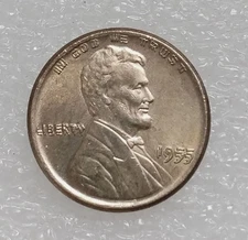 As shown in the figure1955 Wrong version Lincoln Wheat Cent Penny Rare Sought