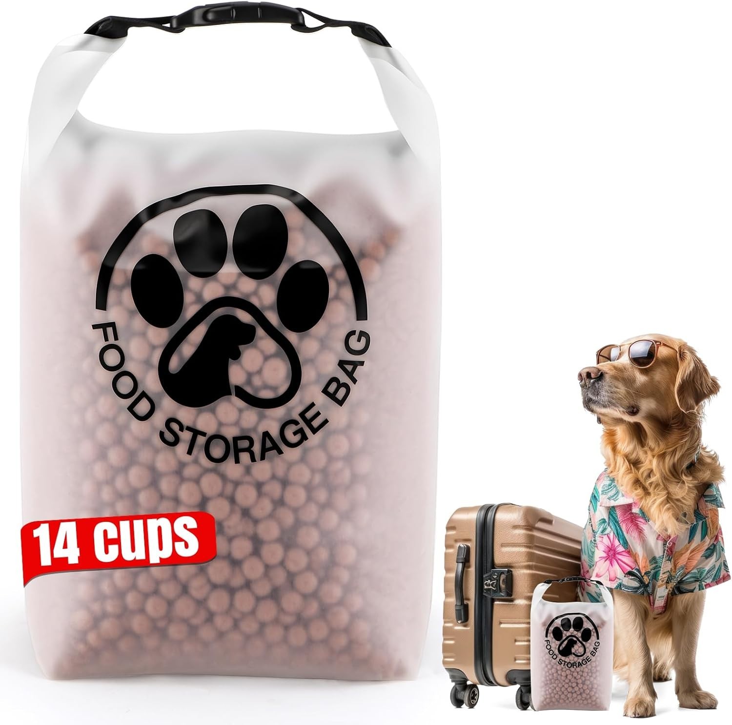 Storage Bag For Travel - Transparent Leak-proof Dog Food Container