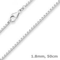1,8Mm Veneziakette Silberkette Collier Halskette Aus 925 Silber 50Cm