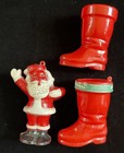 Vtg Vintage Christmas Rosen Rosbro Plastic Santa Claus Boot Candy Container Lot — photo 2
