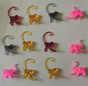 Vintage Zoo Cocktail Piks Picks Monkey Elephant Barware