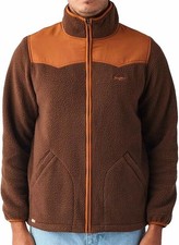 SEAGER Men's BASE CAMP Sherpa Fleece Jacket - Vintage Brown/Rust - Large - NWT