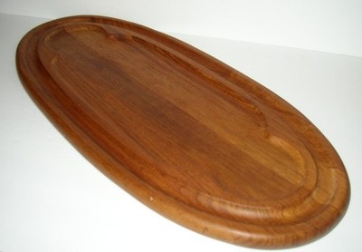 DANSK DESIGNS DENMARK JHQ QUISTGAARD TEAK PLATTER Thailand OVAL 22 x 10 VTG EUC