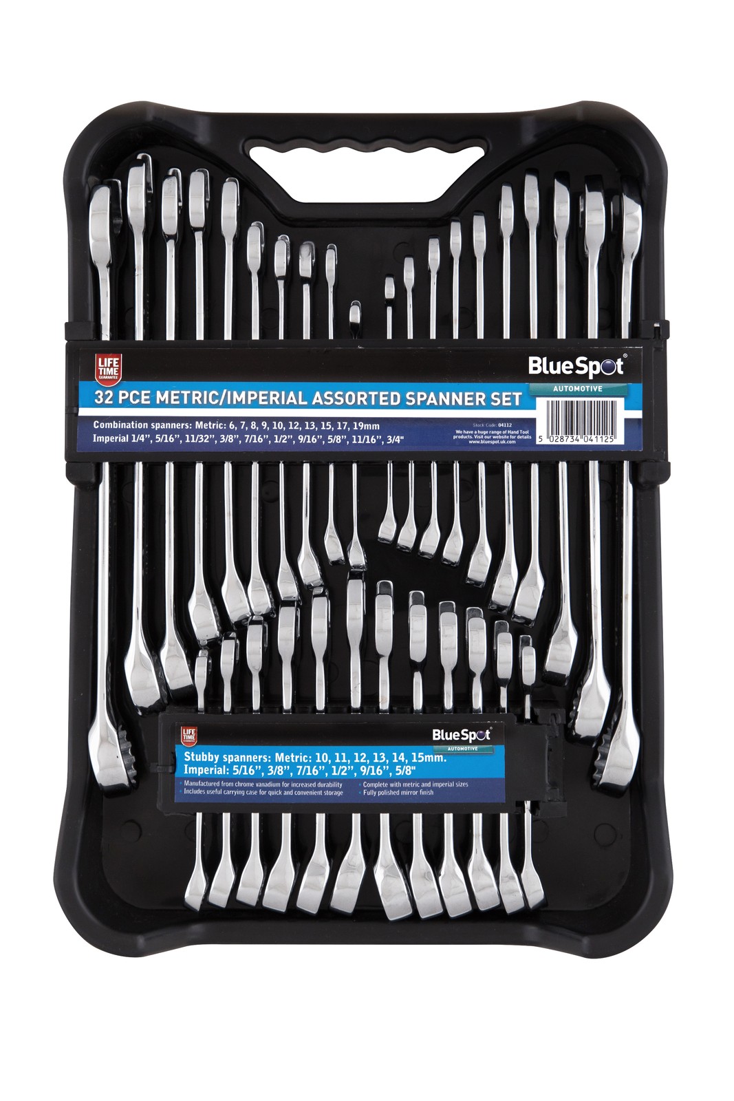 32 PCE METRIC / IMPERIAL ASSORTED SPANNER SET CHROME VANADIUM LIFETIME WARRANTY - Image 9