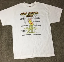 Vintage 90s Springhill Golf Excuse Cartoon Shirt Size XL. NEW