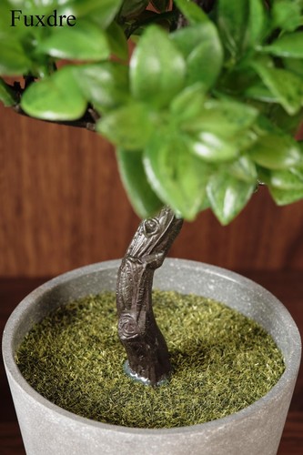 10" Artificial Bonsai Tree Small Fake Greenery for Office Table Shelf Decor - Picture 5 of 7