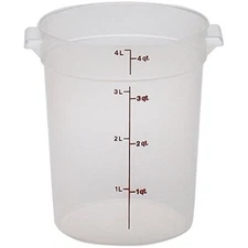 Cambro 4 Quart Round Translucent Measuring Storage Container, 12 ct - Case of 1