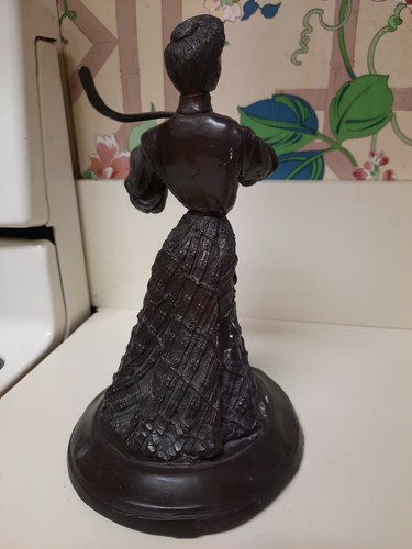 1900s Lady Playing Golf Bronze Metal Art Statue Sculpture Heavy 9"H x 5"w - Picture 4 of 12