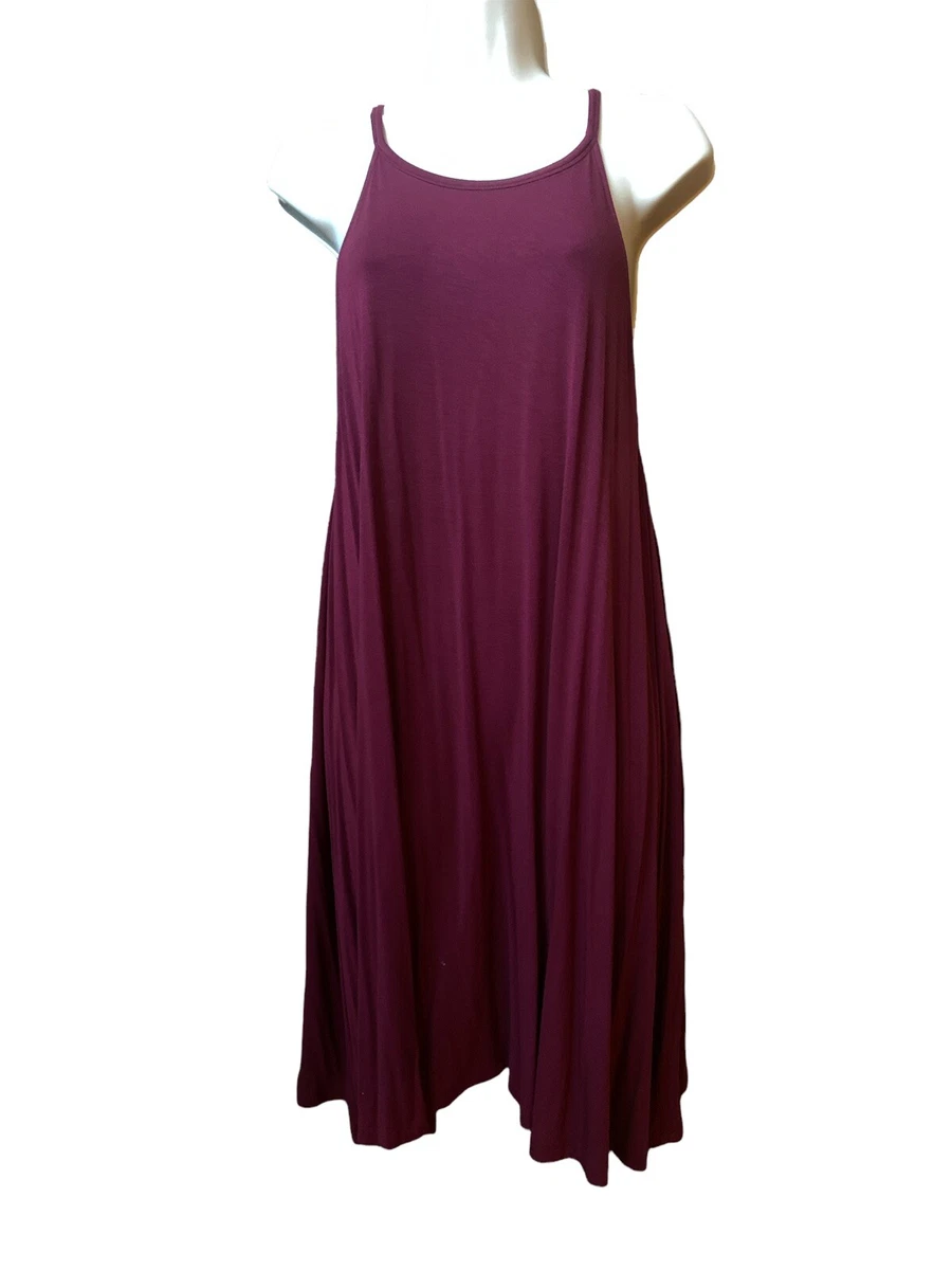 Old Navy Swing Tank Dress M Burgundy Jersey Knit Soft Stretchy