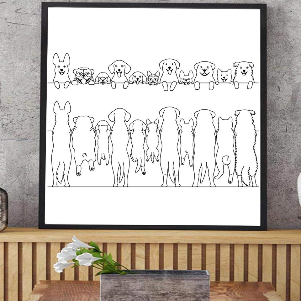 Standing Cute Dog Silicone Clear Stamp and Die Sets for Card Making