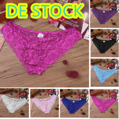 DE Herren Sissy Unterhose Spitze Mesh Slip Höschen Tanga Bikini Unterwäsche
