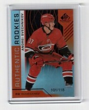 2018-19 SP Game Used Authentic Rookies Orange Andrei Svechnikov Hurricanes /118