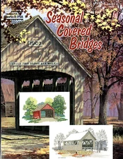 Counted Cross Stitch Pattern Book SEASONAL COVERED BRIDGES Designs Gloria &  Pat