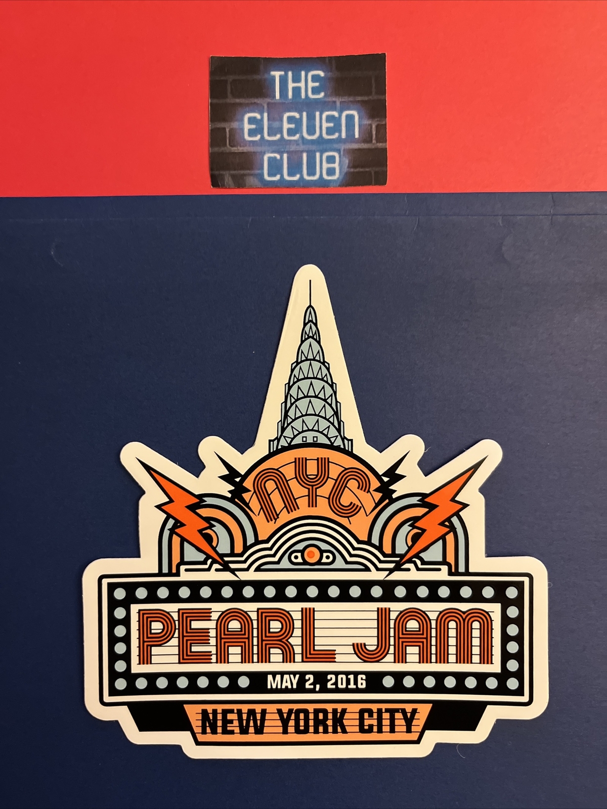 Pearl Jam Sticker Msg 16 May 2 Rare Ny New Oop N2 Setlist 10 Club Sting Bolt Ebay
