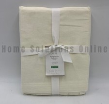 Pottery Barn Essentials Linen Cotton Bed Skirt Ivory Queen 18" DROP #N401