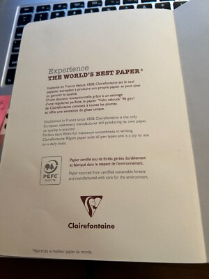 Clairefontaine A5 Lined Black Notebook Journal 184 numbered, Sheets - Brand New