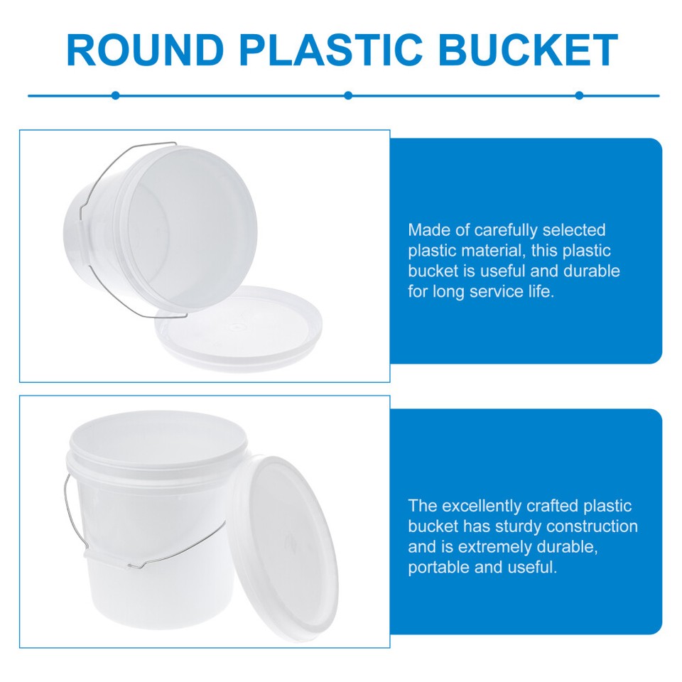 Plastic Barrel Buckets with Lids Pool Cleaning Empty Paint Cans eBay