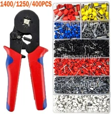 1400PCS Insulated Ferrule Pin Cord End Wire Terminals Copper Crimp Connector Kit