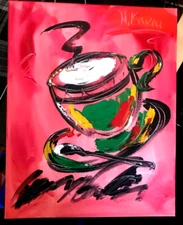 Mark Kazav - Oil Painting "Coffee Cup" Art  Canvas