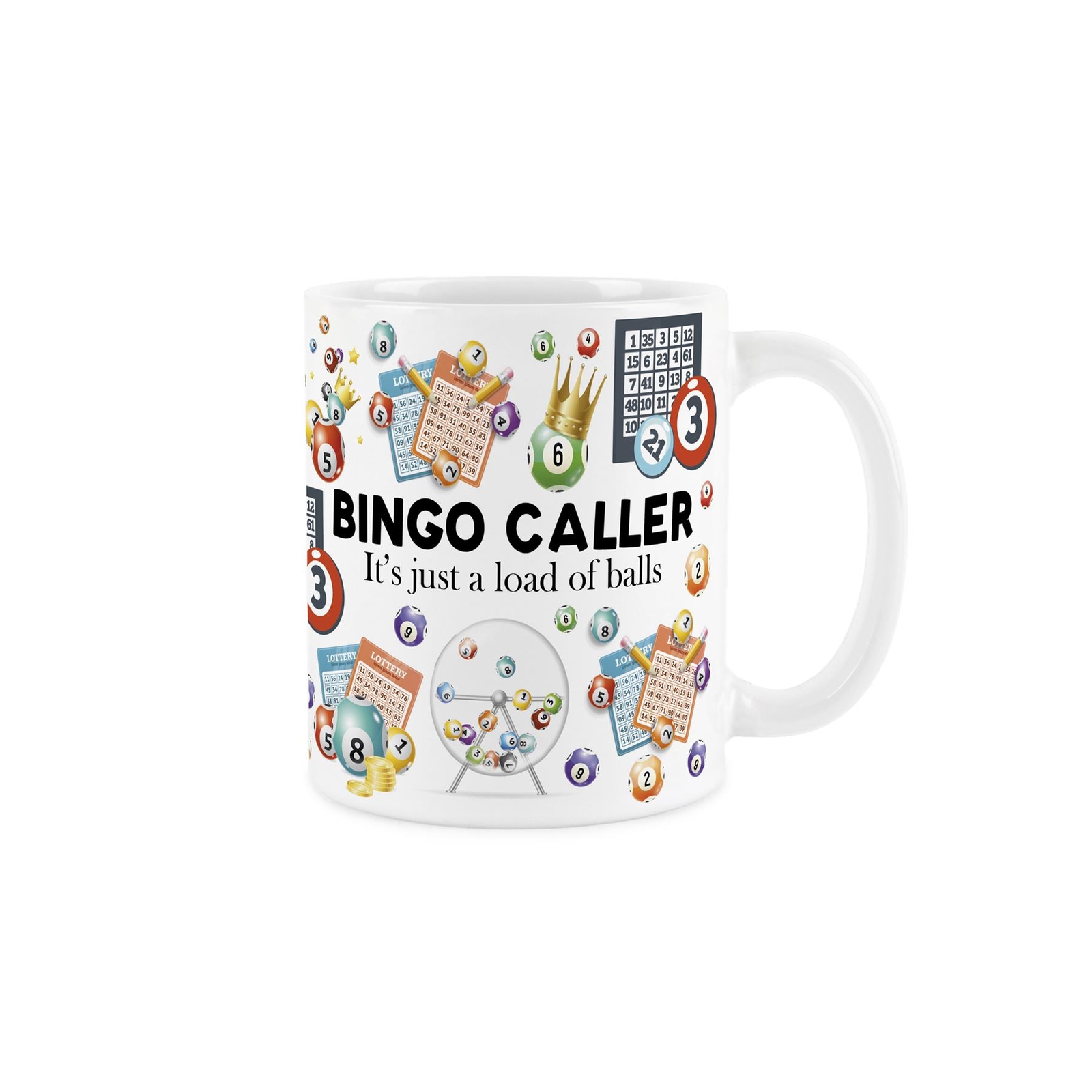 Bingo Caller Mug - Novelty Hobbies & Number White Ceramic Tea/Coffee Cup Gift