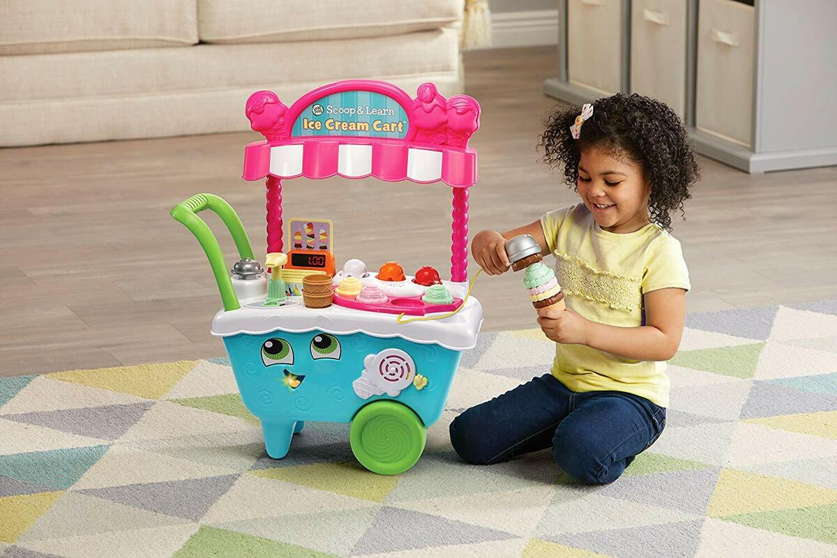 Kids Ice Cream Cart Food Set Kitchen Plays Songs Interactive Toy