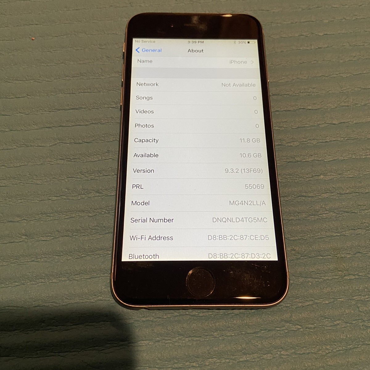 RARE IOS 9.3.2 Apple iPhone 6 UNLOCKED 16GB Space Gray Grey