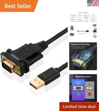 High-Speed USB to RS232 DB9 Male Adapter Cable, 10ft with Gold Plated Connectors