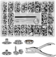Canvas Snap Kit,  354PCS Snap Fasteners Kit with Pliers Tool and 2Pcs Setting To