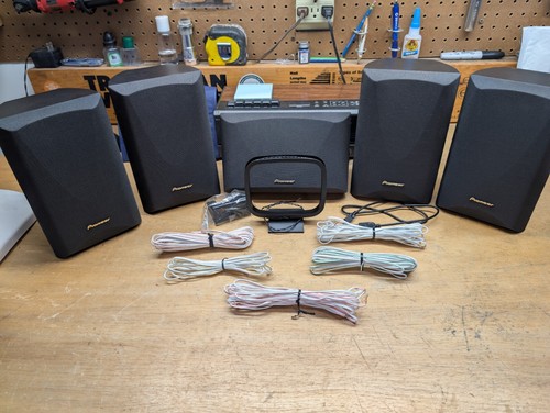 Set Of 5 Pioneer S-FCR200-K 200 Watt Home Theater Speakers with Subwoofer
