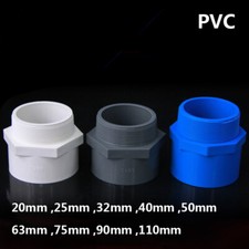 PVC Pipe Fittings Adapter BSP Male Thread x Socket 20mm to 110mm Blue White Gray