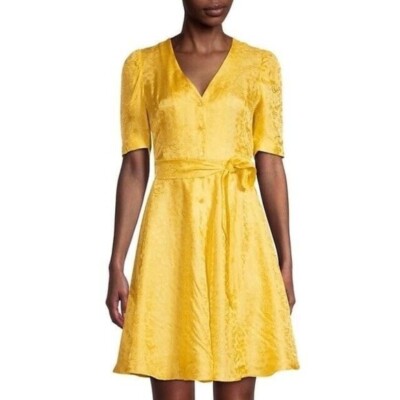 WEEKEND MAX MARA Fatto Yellow Dress Size 14 NWT