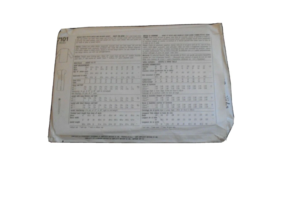 Vtg 1990 Simplicity 7101 N5 (10-18) Misses Petite Dress Unlined Jacket Pattern  - Image 2 of 2